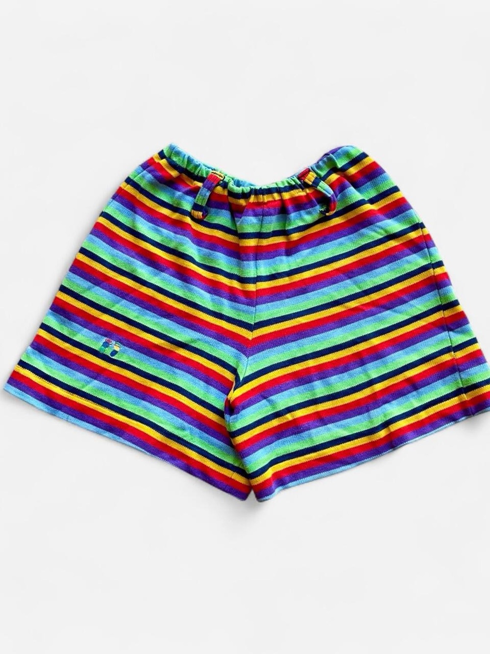 Vintage 70s/80s Hang Ten rainbow striped shorts with horizontal stripes